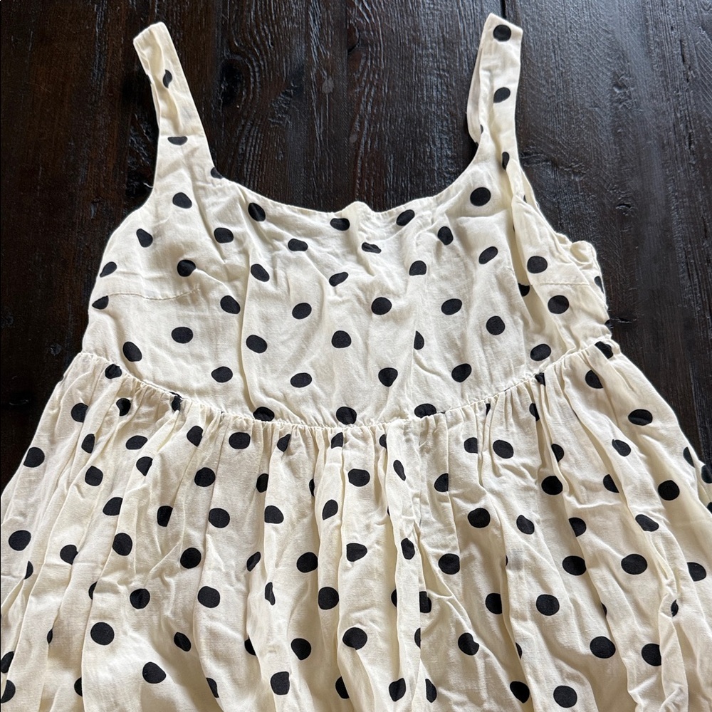 Storia Cream Sundress with Black Polka Dots - Picture 2 of 9